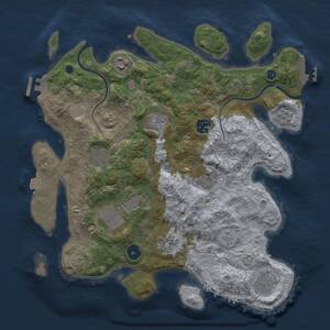 Thumbnail Rust Map: Procedural Map, Size: 3500, Seed: 16279, 15 Monuments
