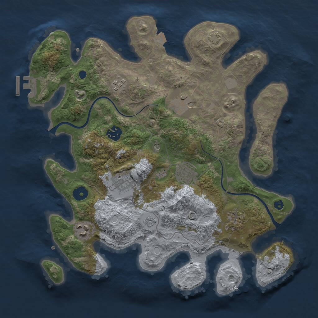 Rust Map: Procedural Map, Size: 3300, Seed: 1542906088, 12 Monuments