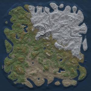 Thumbnail Rust Map: Procedural Map, Size: 6000, Seed: 667589085, 17 Monuments
