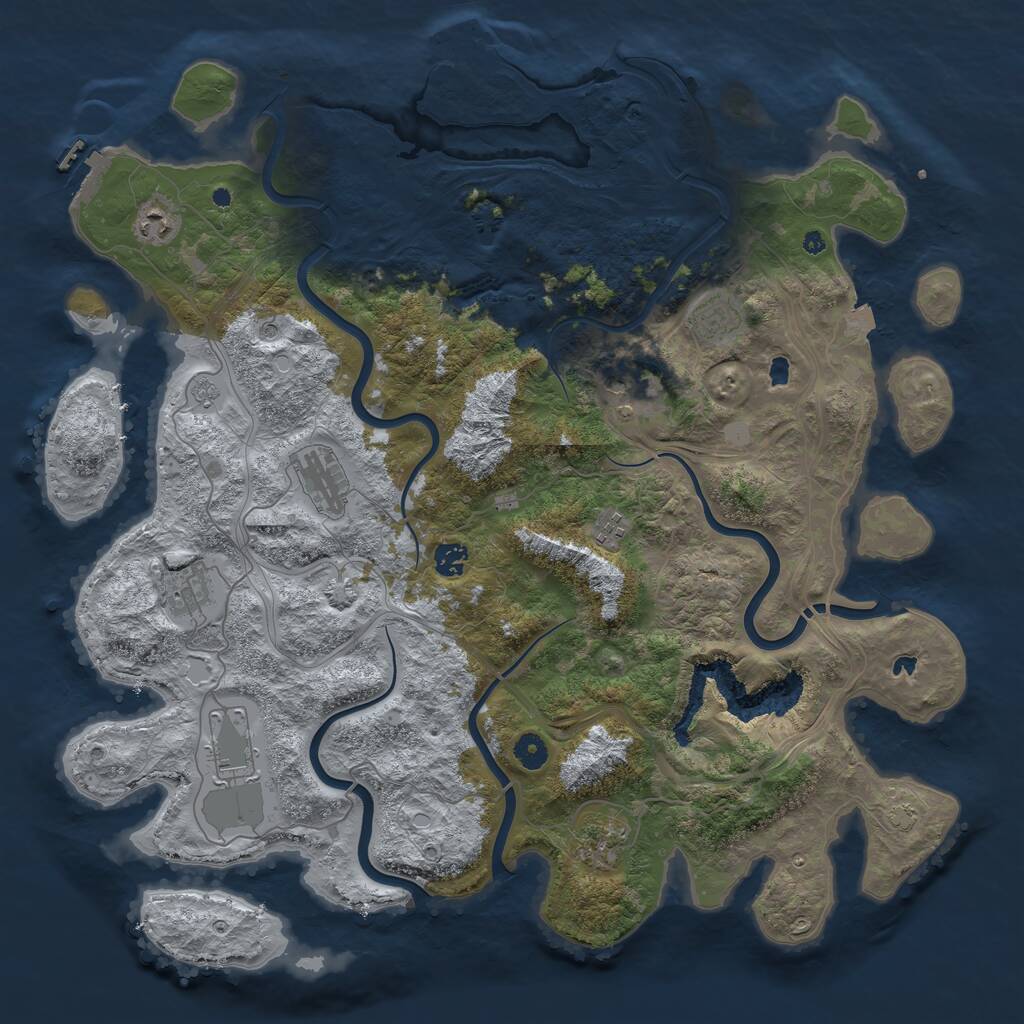 Rust Map: Procedural Map, Size: 4500, Seed: 387218193, 15 Monuments