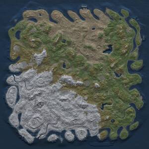 Thumbnail Rust Map: Procedural Map, Size: 6000, Seed: 493350024, 17 Monuments