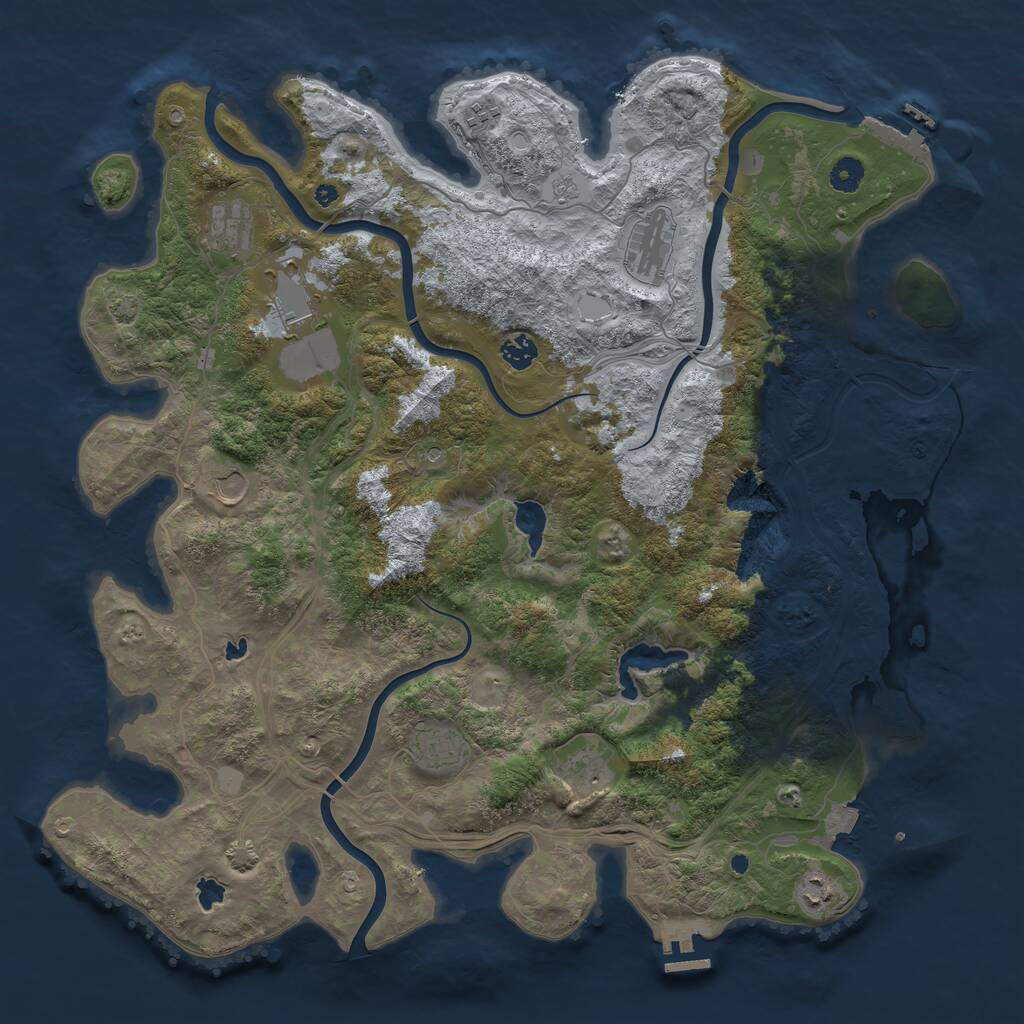 Rust Map: Procedural Map, Size: 4500, Seed: 23869743, 15 Monuments