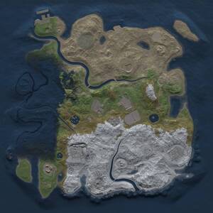 Thumbnail Rust Map: Procedural Map, Size: 3500, Seed: 201599036, 15 Monuments