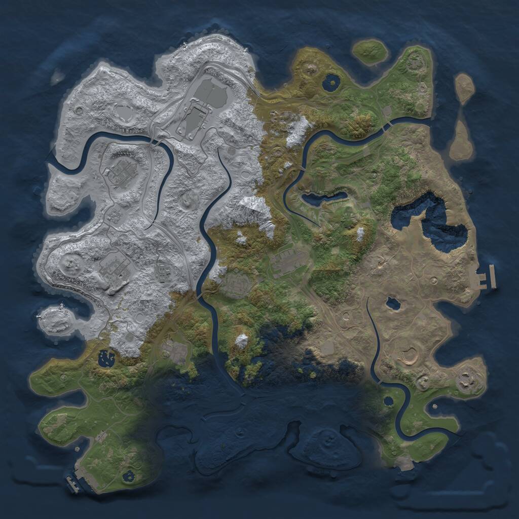 Rust Map: Procedural Map, Size: 4400, Seed: 788328181, 17 Monuments