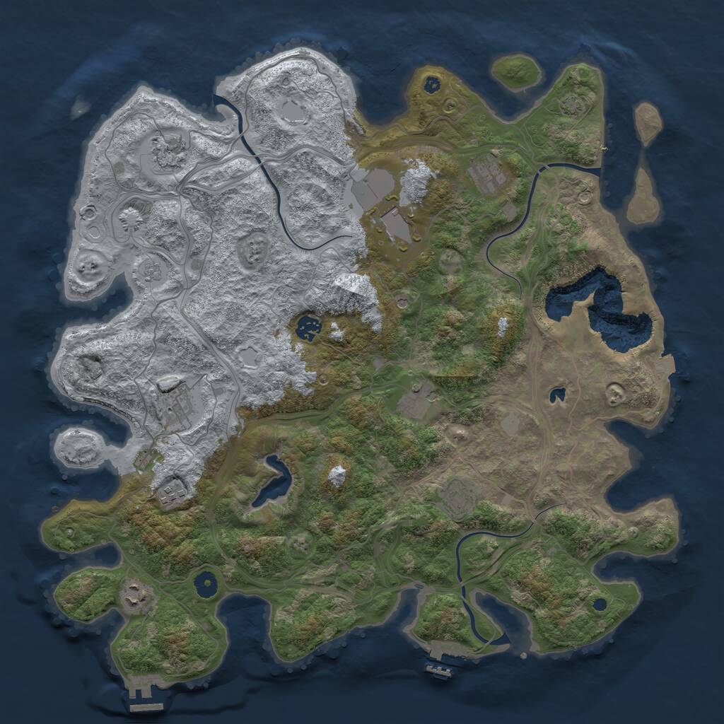 Rust Map: Procedural Map, Size: 4400, Seed: 788328181, 15 Monuments