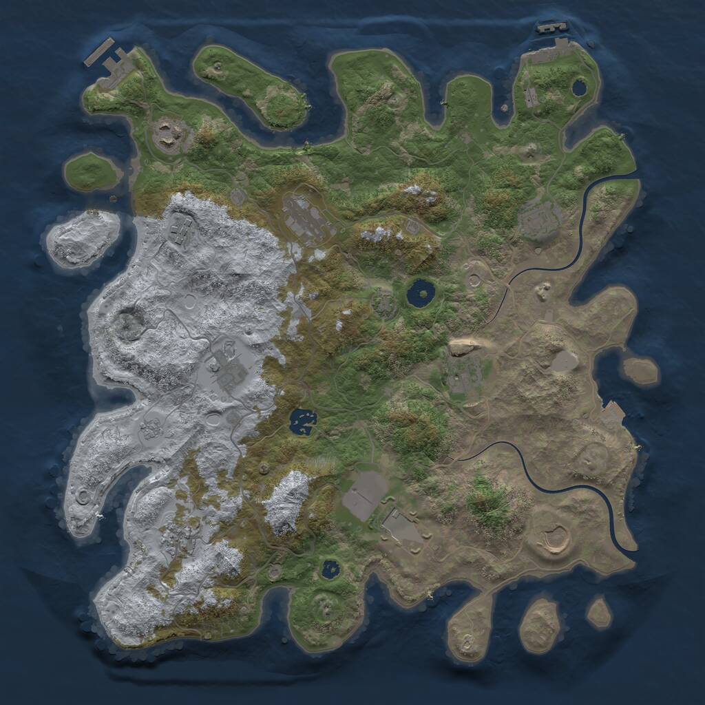 Rust Map: Procedural Map, Size: 3850, Seed: 339881968, 16 Monuments