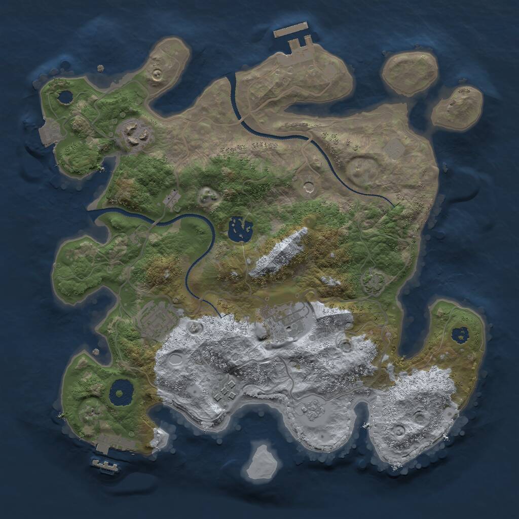 Rust Map: Procedural Map, Size: 3000, Seed: 5806206, 11 Monuments