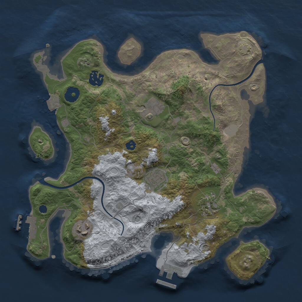 Rust Map: Procedural Map, Size: 3000, Seed: 327416904, 10 Monuments
