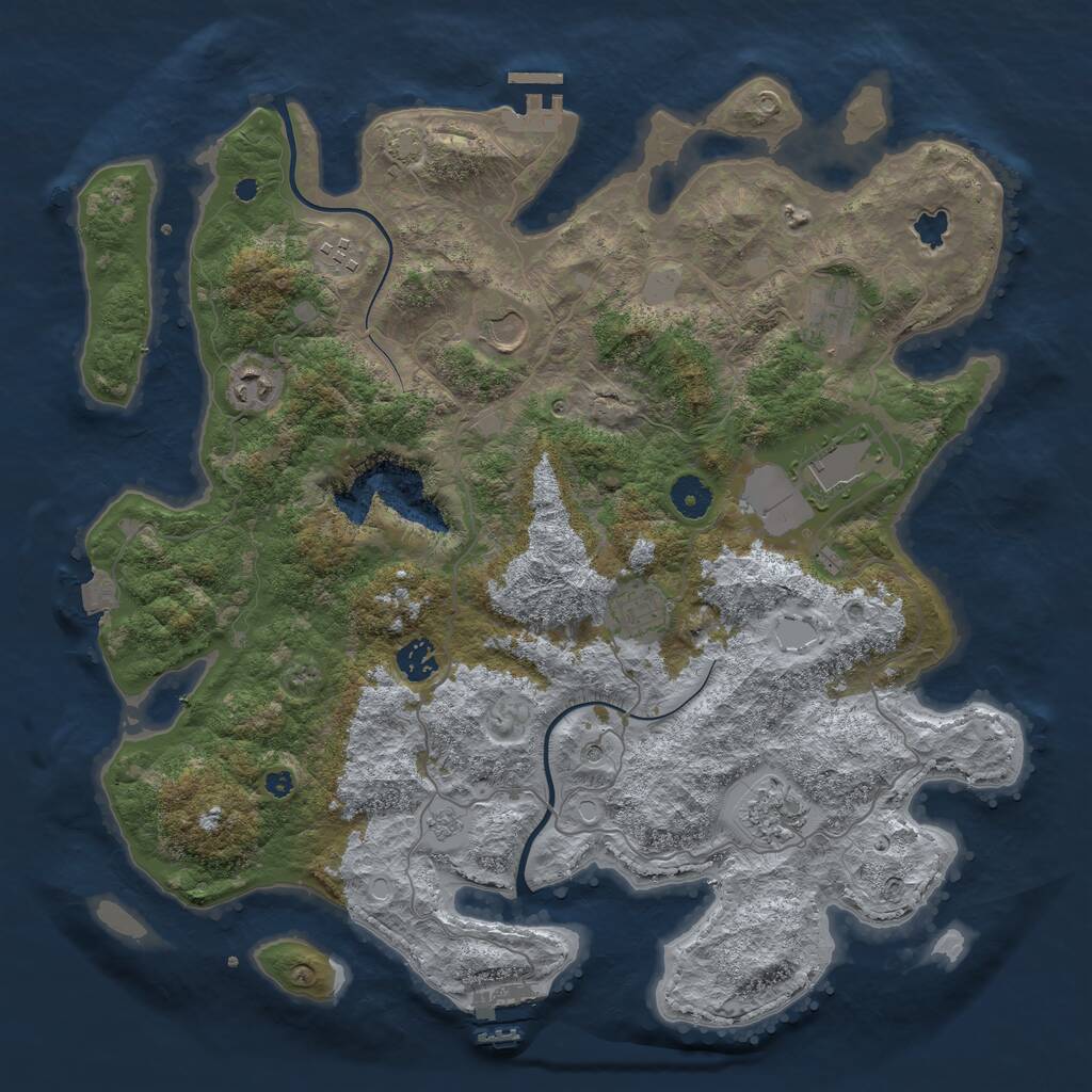 Rust Map: Procedural Map, Size: 4000, Seed: 1267568188, 14 Monuments