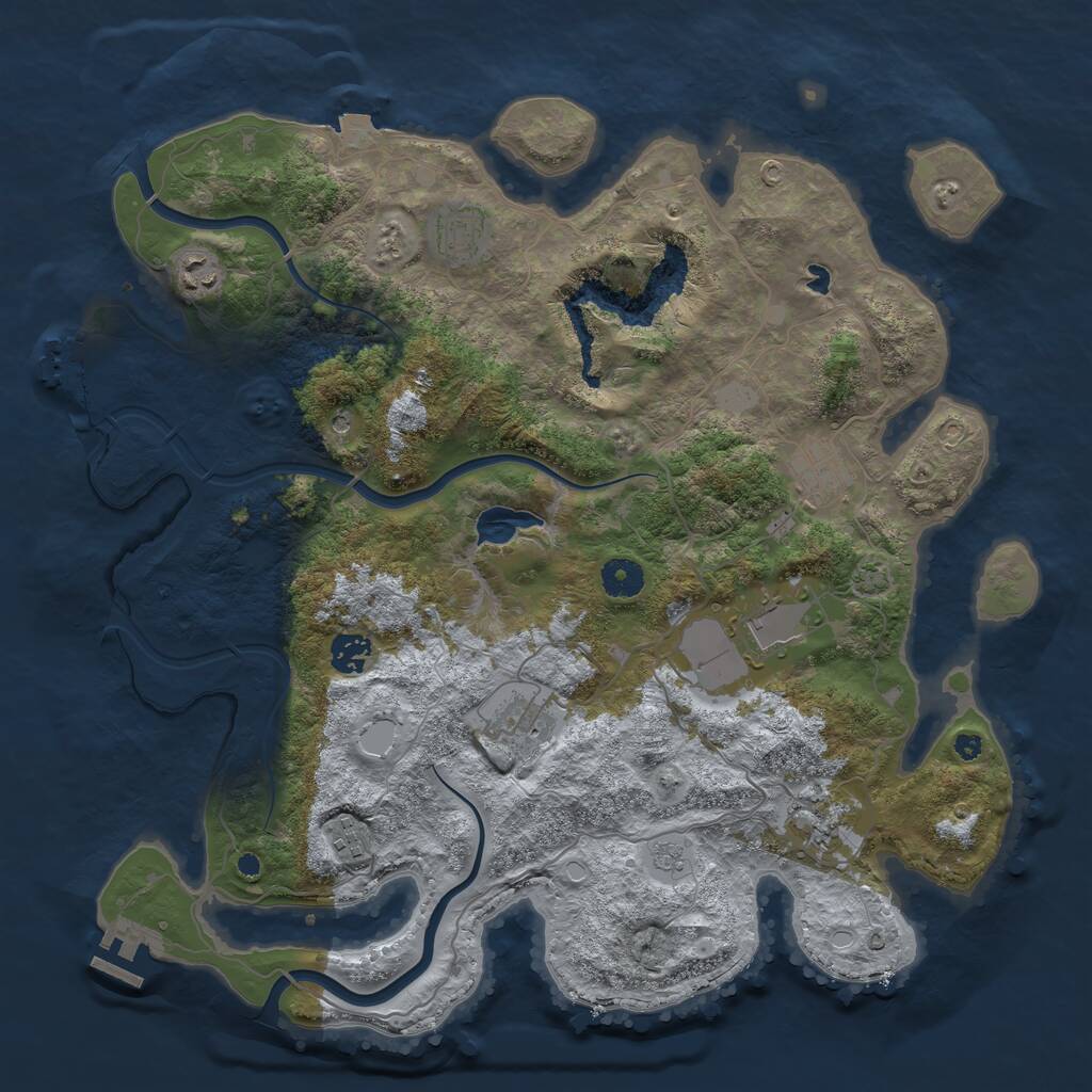 Rust Map: Procedural Map, Size: 4000, Seed: 525851082, 14 Monuments