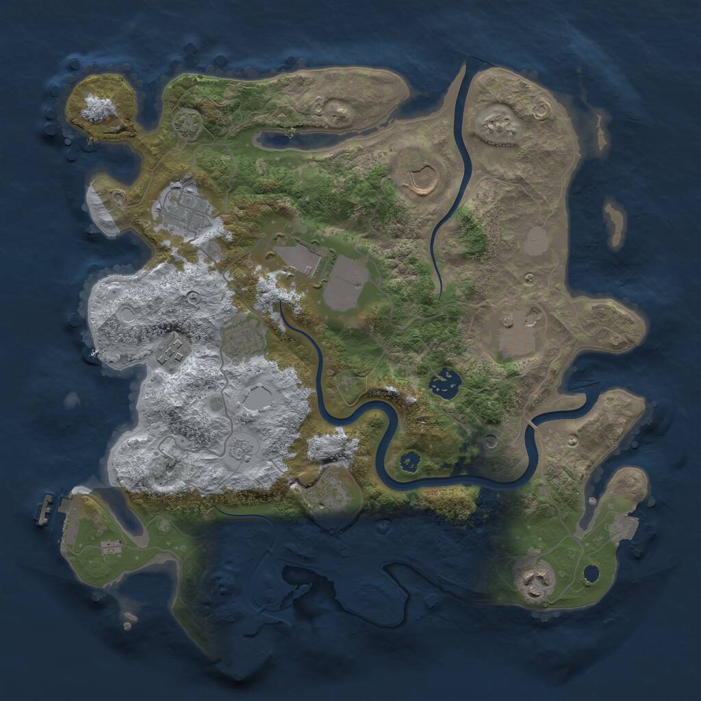 Rust Map: Procedural Map, Size: 3500, Seed: 59790890, 15 Monuments