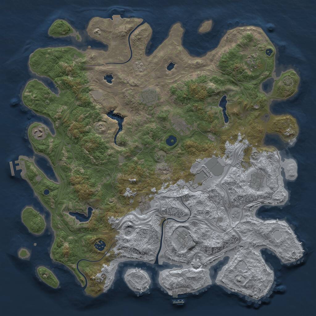 Rust Map: Procedural Map, Size: 4500, Seed: 322882788, 16 Monuments