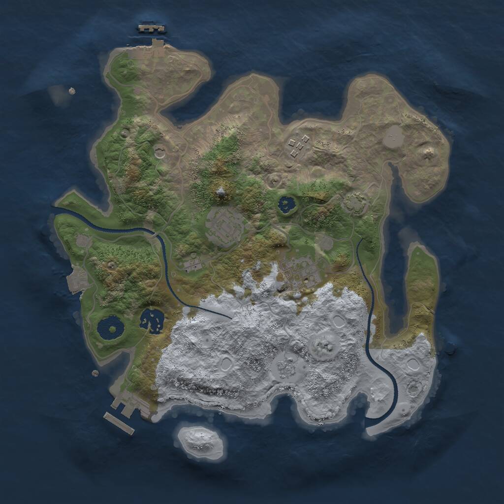 Rust Map: Procedural Map, Size: 3000, Seed: 241632723, 10 Monuments