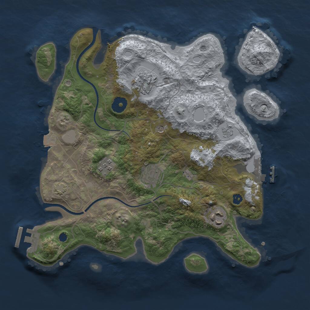 Rust Map: Procedural Map, Size: 3000, Seed: 24060242, 10 Monuments