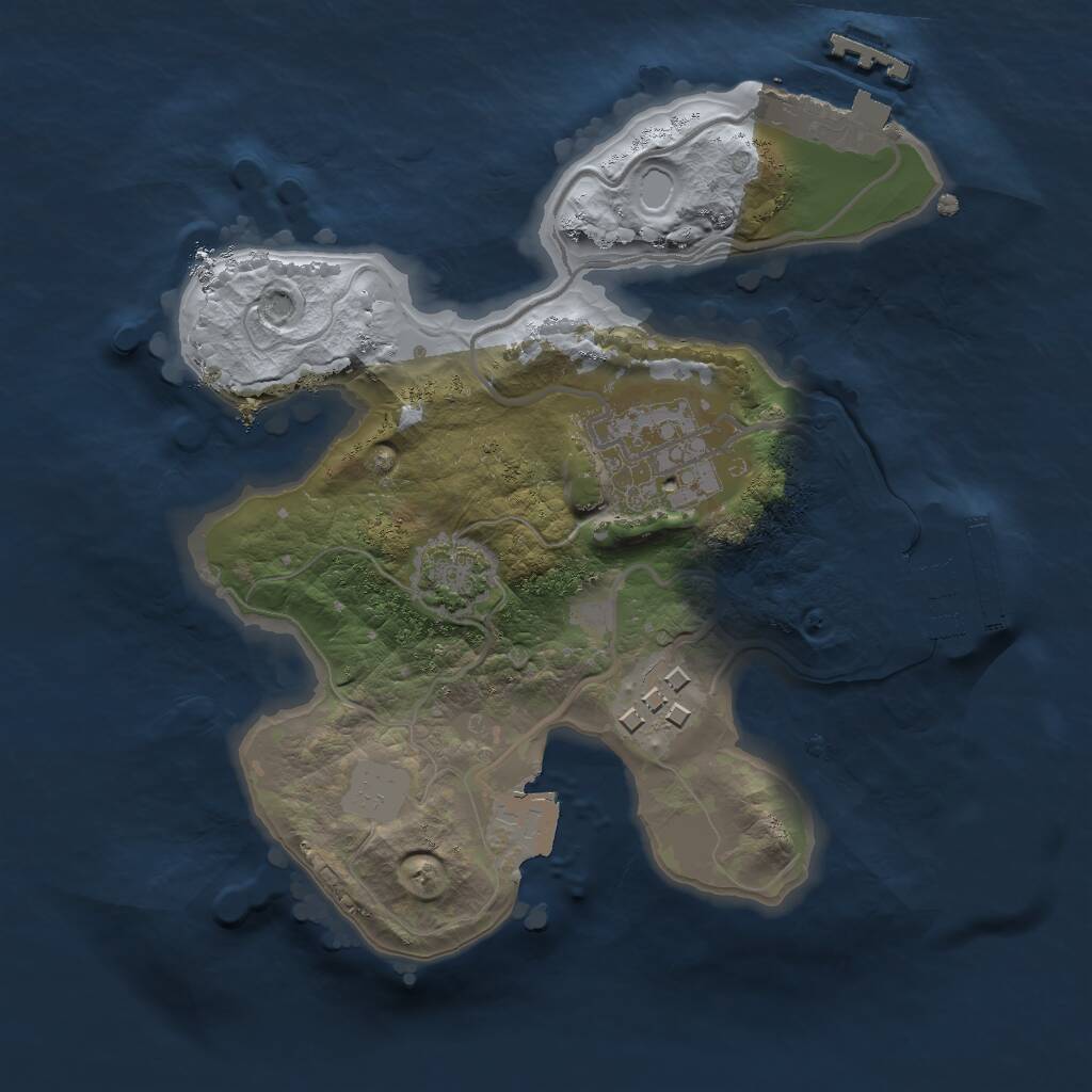Rust Map: Procedural Map, Size: 2000, Seed: 151834964, 6 Monuments