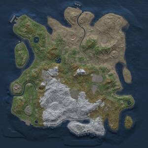 Thumbnail Rust Map: Procedural Map, Size: 3700, Seed: 1234202599, 14 Monuments
