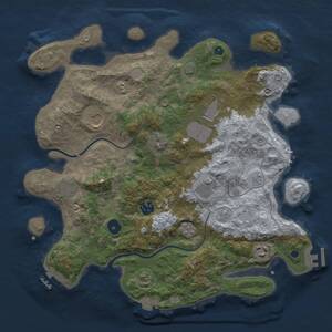 Thumbnail Rust Map: Procedural Map, Size: 3600, Seed: 21032025, 13 Monuments