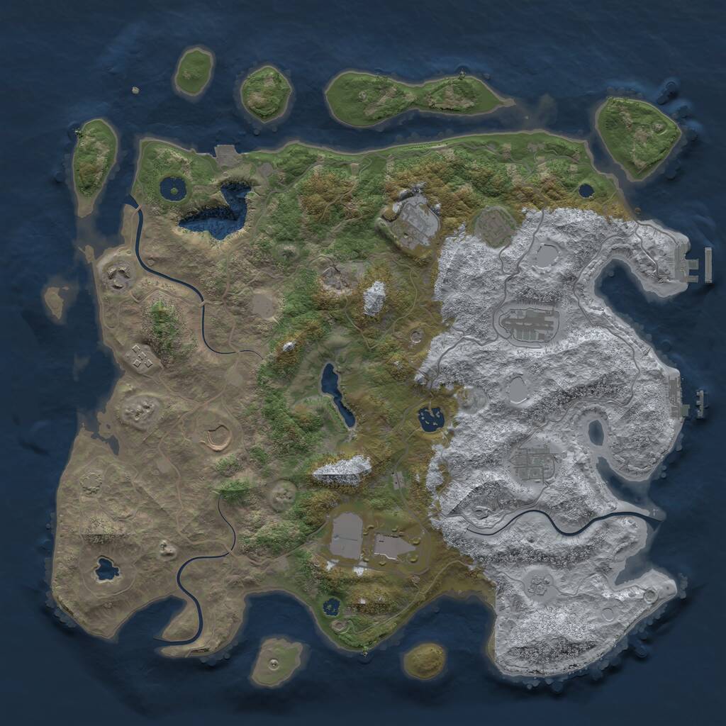 Rust Map: Procedural Map, Size: 4200, Seed: 1153942085, 15 Monuments