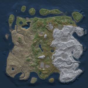 Thumbnail Rust Map: Procedural Map, Size: 4200, Seed: 1153942085, 15 Monuments