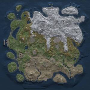 Thumbnail Rust Map: Procedural Map, Size: 3700, Seed: 1483411878, 14 Monuments