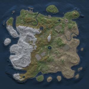Thumbnail Rust Map: Procedural Map, Size: 3750, Seed: 19805163, 15 Monuments