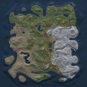 Thumbnail Rust Map: Procedural Map, Size: 4000, Seed: 60634350, 14 Monuments