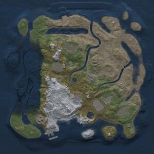 Thumbnail Rust Map: Procedural Map, Size: 3500, Seed: 909949537, 13 Monuments