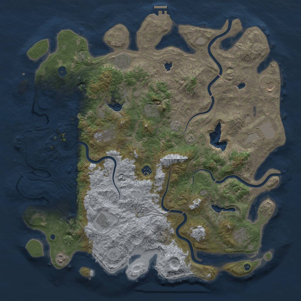 Rust Map: Procedural Map, Size: 4750, Seed: 540712610, 16 Monuments