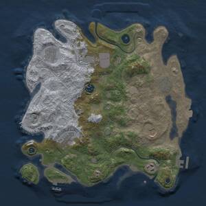 Thumbnail Rust Map: Procedural Map, Size: 3500, Seed: 600000, 13 Monuments