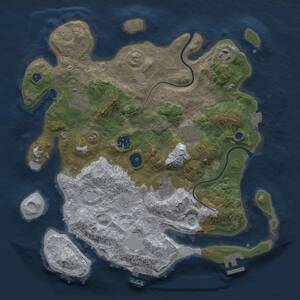 Thumbnail Rust Map: Procedural Map, Size: 3400, Seed: 1999, 11 Monuments