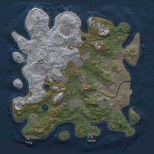 Thumbnail Rust Map: Procedural Map, Size: 3750, Seed: 1527990100, 16 Monuments