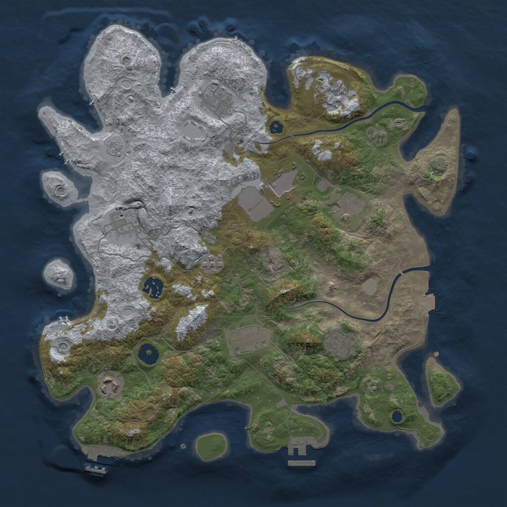 Rust Map: Procedural Map, Size: 3750, Seed: 1527990100, 16 Monuments