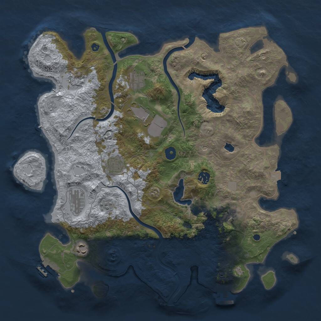Rust Map: Procedural Map, Size: 4000, Seed: 1789253629, 15 Monuments
