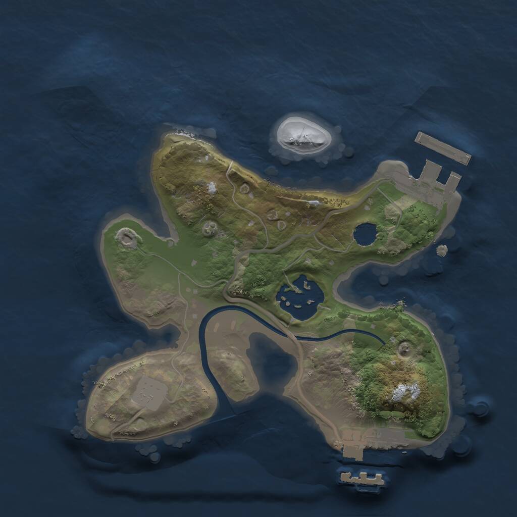 Rust Map: Procedural Map, Size: 1800, Seed: 7566969, 4 Monuments