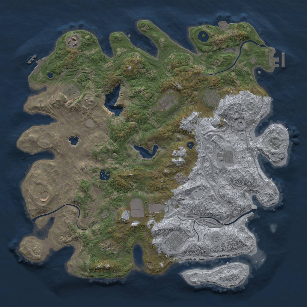 Rust Map: Procedural Map, Size: 4250, Seed: 847937050, 17 Monuments