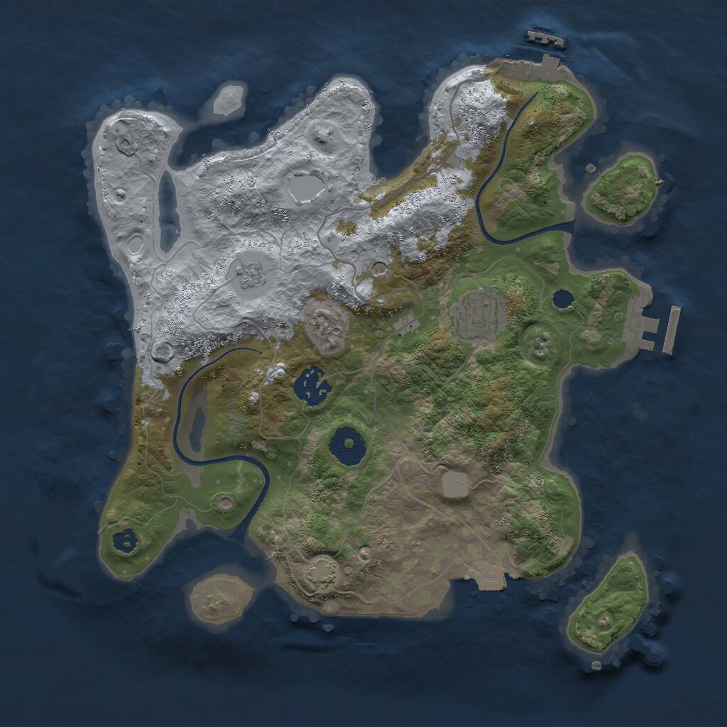 Rust Map: Procedural Map, Size: 3000, Seed: 4536890, 8 Monuments