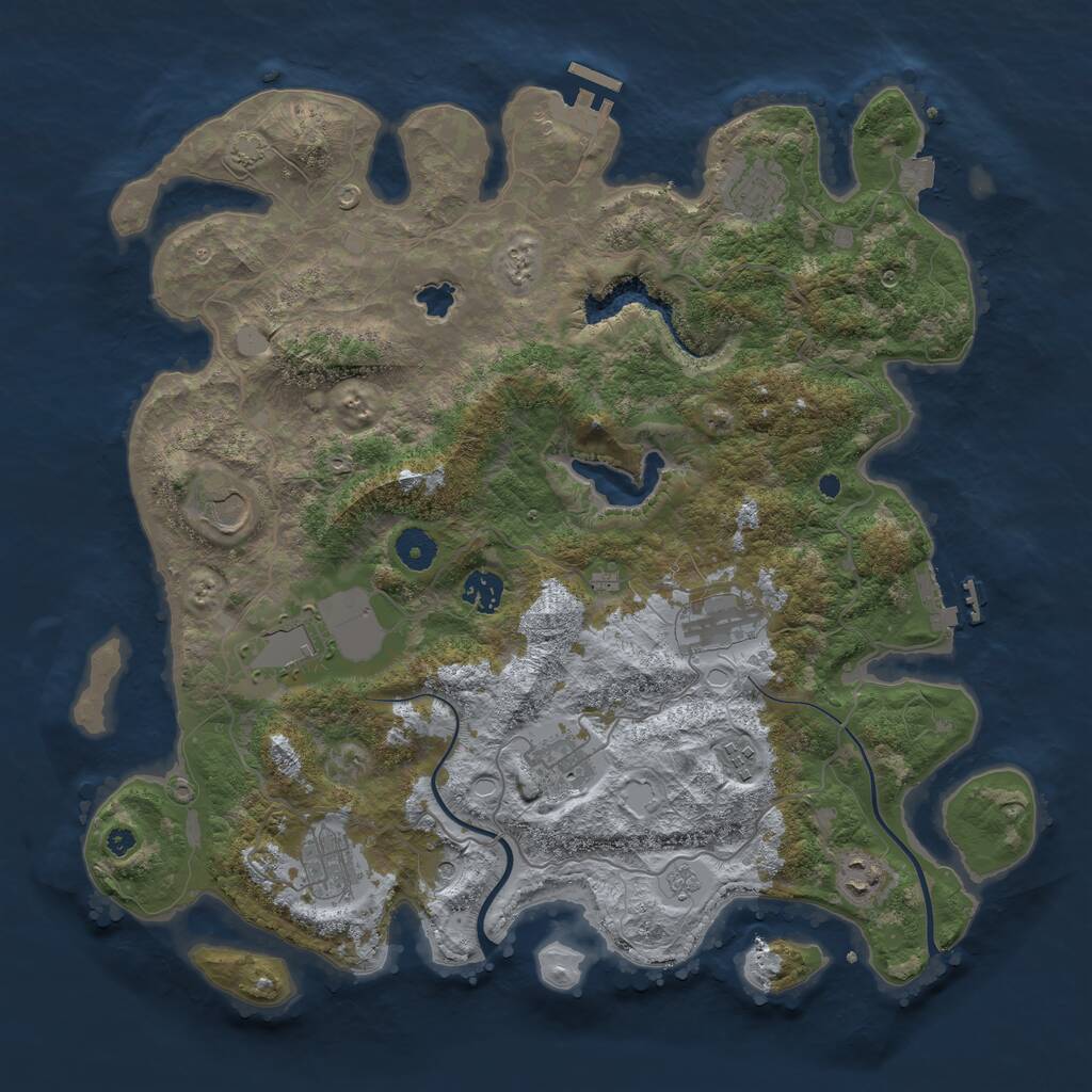 Rust Map: Procedural Map, Size: 4000, Seed: 7849, 15 Monuments