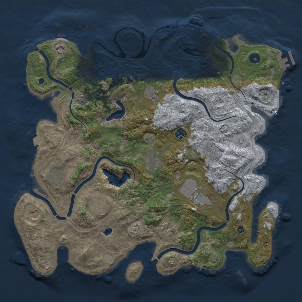 Rust Map: Procedural Map, Size: 4250, Seed: 395777, 17 Monuments