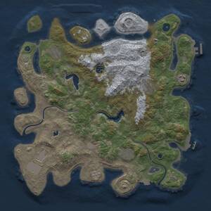 Thumbnail Rust Map: Procedural Map, Size: 4000, Seed: 20250102, 13 Monuments