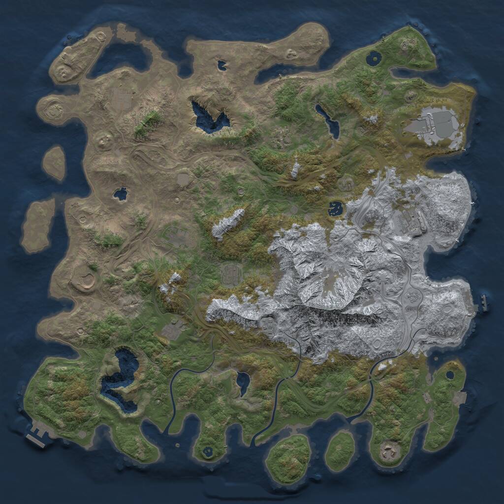 Rust Map: Procedural Map, Size: 5000, Seed: 9347576, 17 Monuments