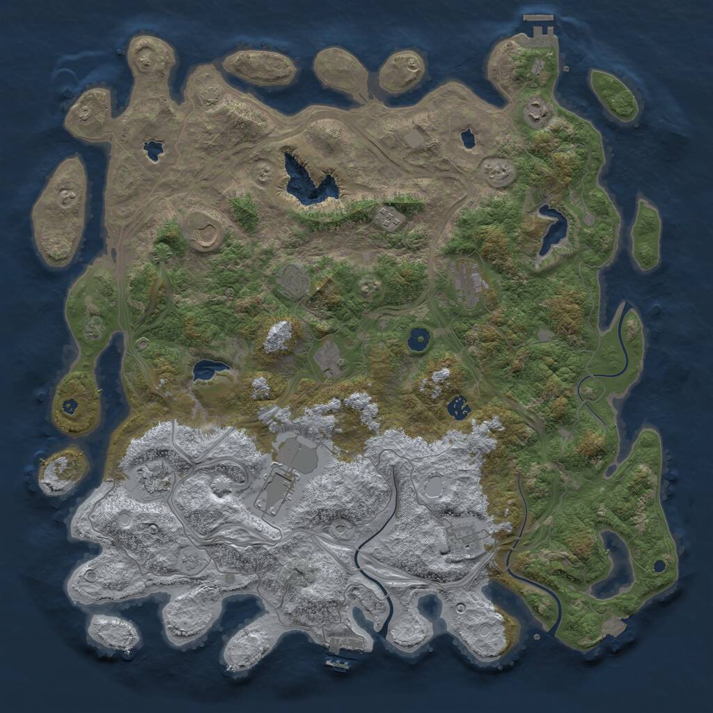 Rust Map: Procedural Map, Size: 4750, Seed: 69686766, 16 Monuments