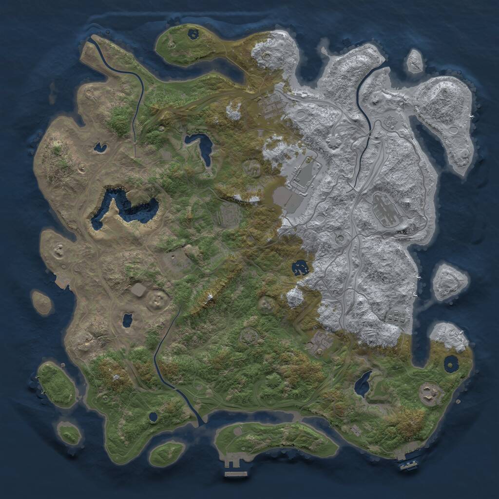 Rust Map: Procedural Map, Size: 4500, Seed: 7219, 15 Monuments
