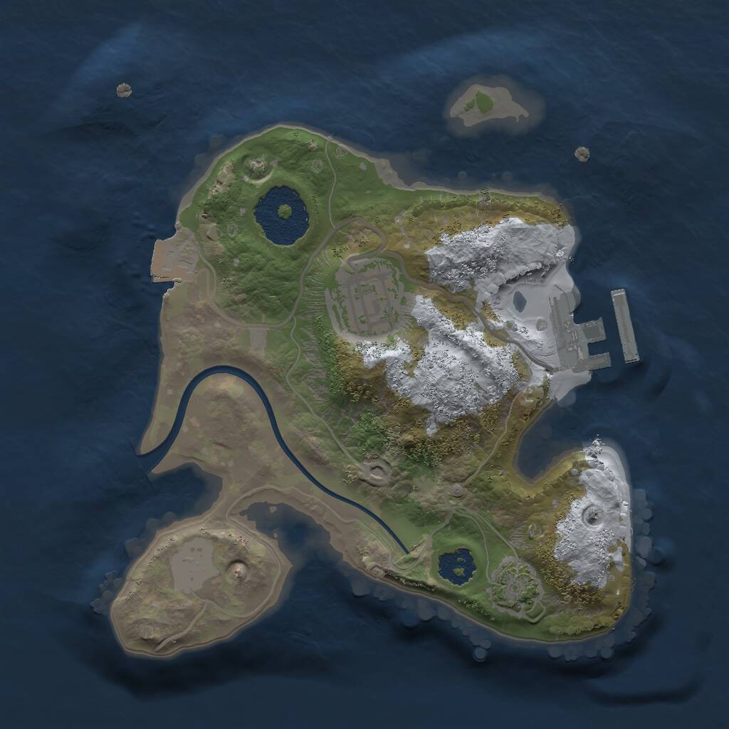 Rust Map: Procedural Map, Size: 2000, Seed: 897654321, 4 Monuments