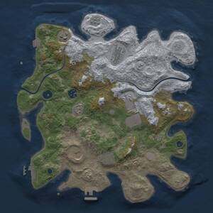 Thumbnail Rust Map: Procedural Map, Size: 3500, Seed: 937976303, 13 Monuments