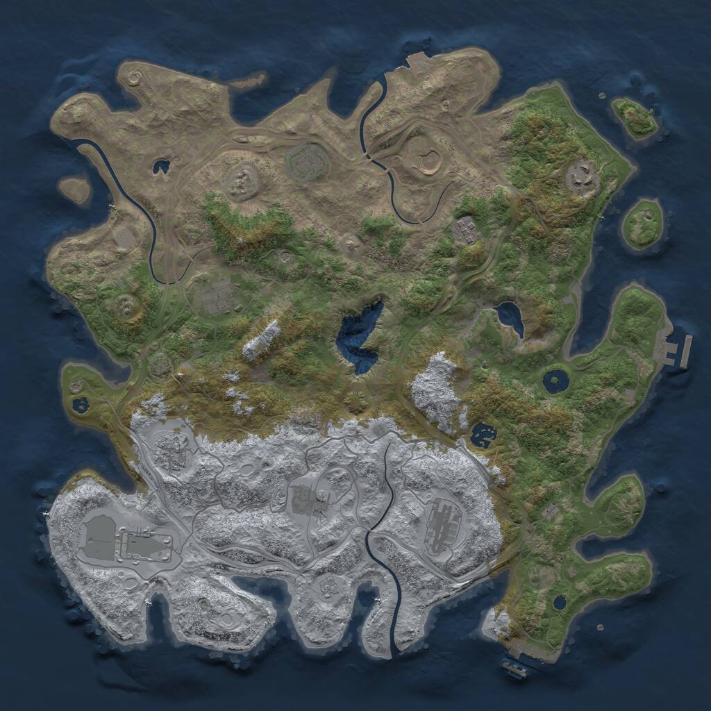Rust Map: Procedural Map, Size: 4300, Seed: 1156682849, 16 Monuments