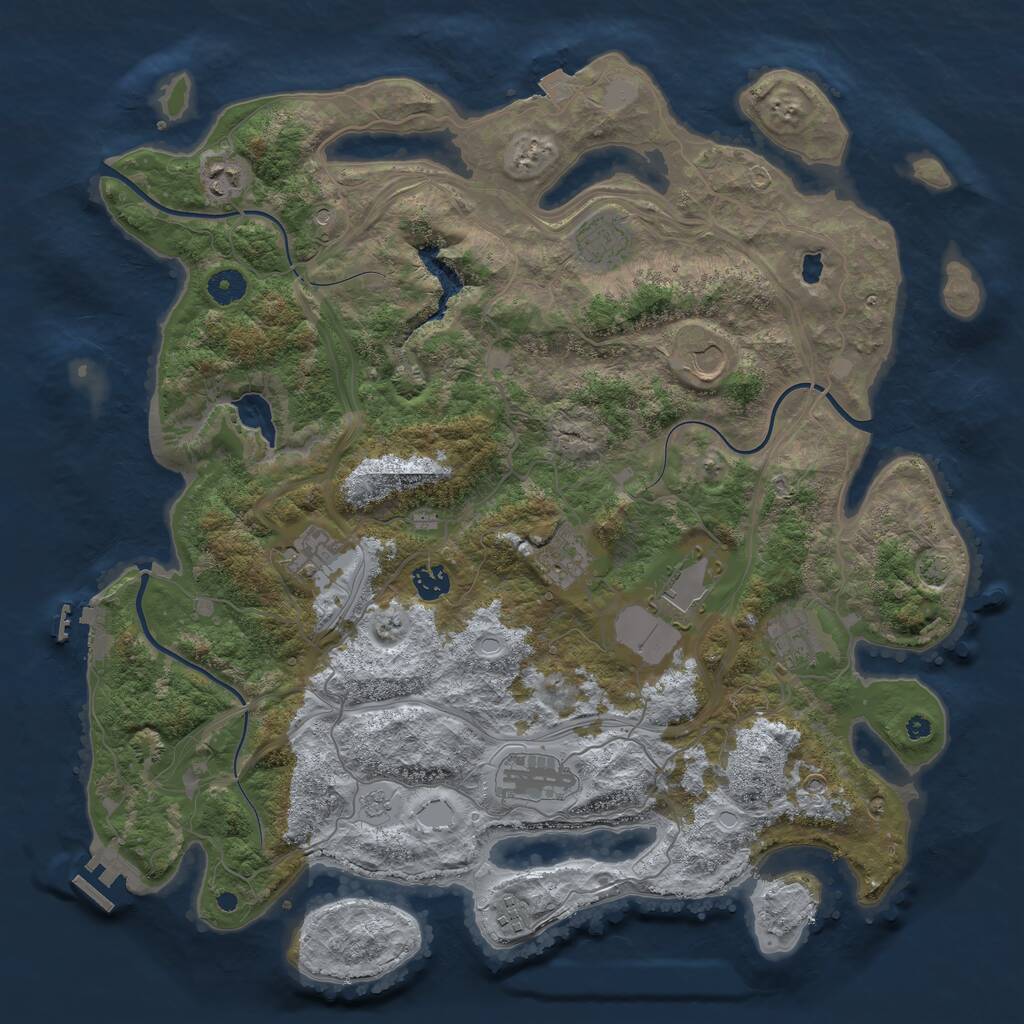 Rust Map: Procedural Map, Size: 4250, Seed: 382850102, 16 Monuments