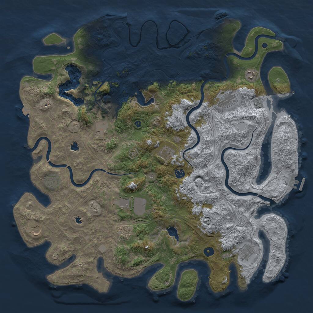 Rust Map: Procedural Map, Size: 4750, Seed: 958056685, 17 Monuments