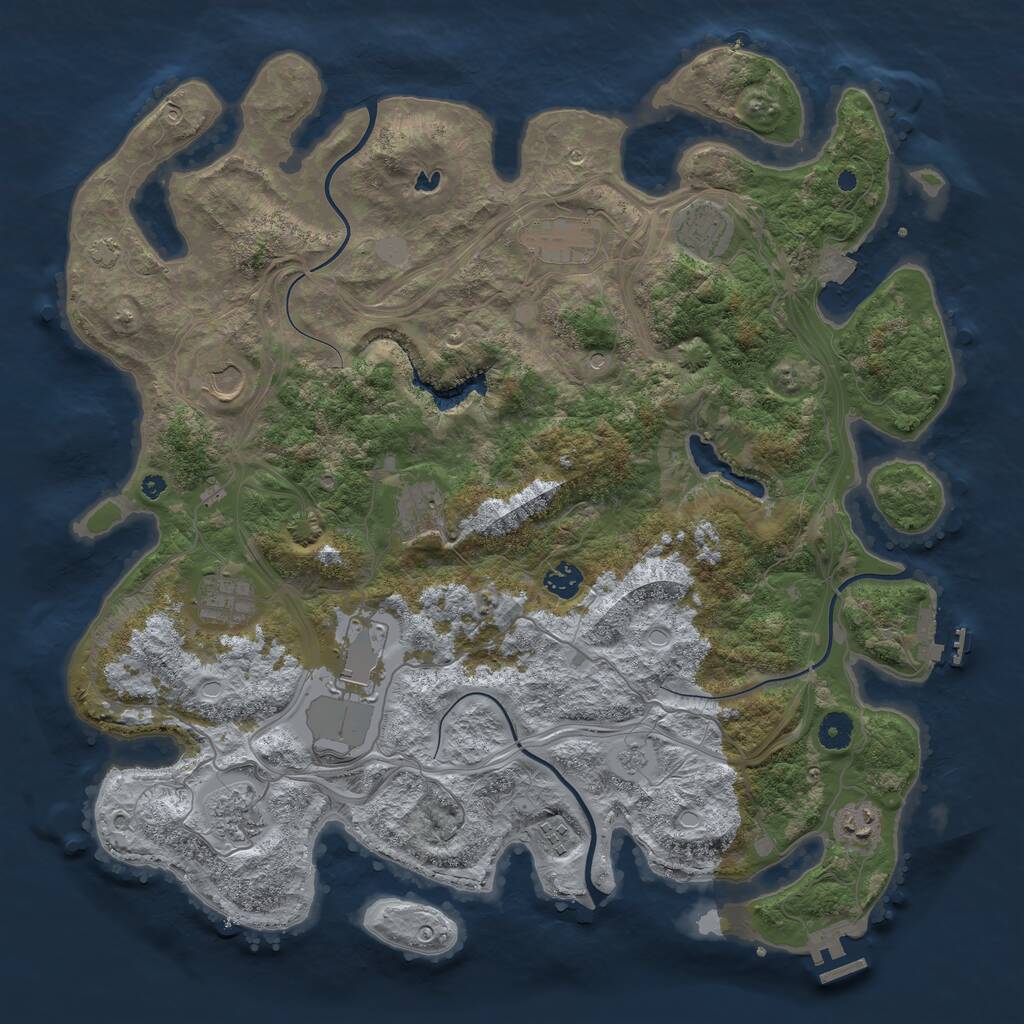 Rust Map: Procedural Map, Size: 4250, Seed: 1861774200, 16 Monuments