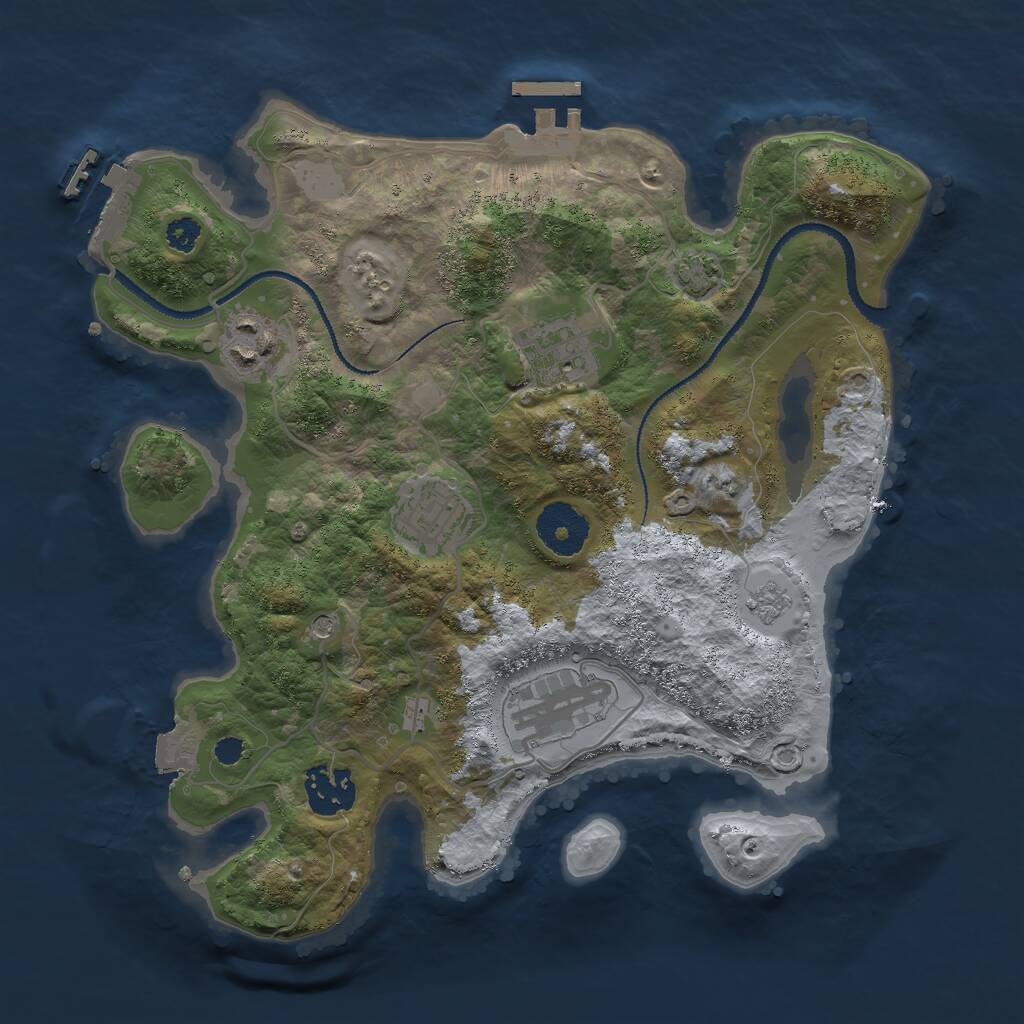 Rust Map: Procedural Map, Size: 3000, Seed: 26652, 11 Monuments