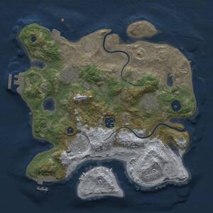 Thumbnail Rust Map: Procedural Map, Size: 3000, Seed: 27653, 9 Monuments